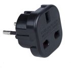 UK 3 Pin to Euro 2 Pin Adapter (Black)