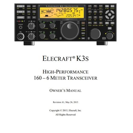 Elecraft E740258 K3S Owners Manual