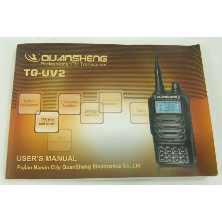 Quansheng Spare user instruction book for TG-UV2