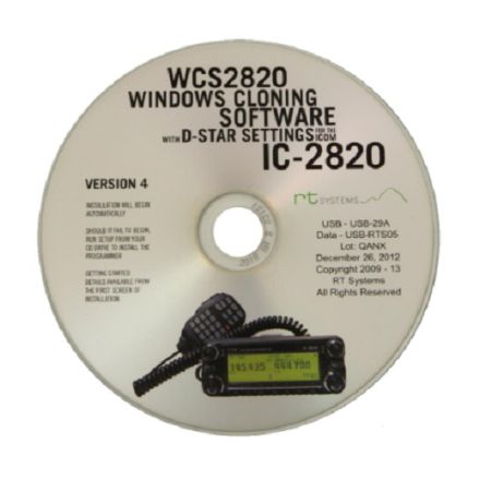 RT Systems WCS 2820-DATA Programming Software for IC-E2820 (Software Only)