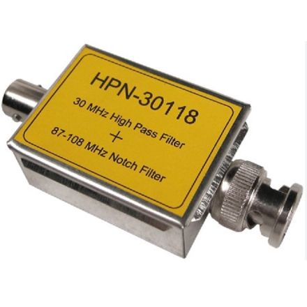 DISCONTINUED DD Amtek HPN-30118 In-line 87-108MHz notch filter and 30MHz high pass filter BNC plug to BNC socket