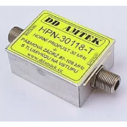 DISCONTINUED DD Amtek HPN-30118T In-line 87-108MHz notch filter and 30MHz high pass filter F plug to F socket