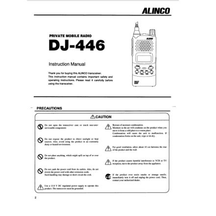 DISCONTINUED ALINCO ZIMDJ446 DJ446 Instruction Manual