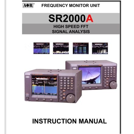 Discontinued AOR SM-SR2000A (Service Manual for SR-2000A - Printed)