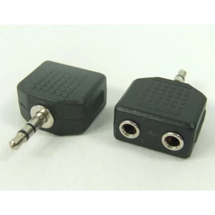 UHF-1026 130-0542 Adaptor headphone splitter 3.5mm stereo jack plug to 2x3.5mm stereo jack sockets