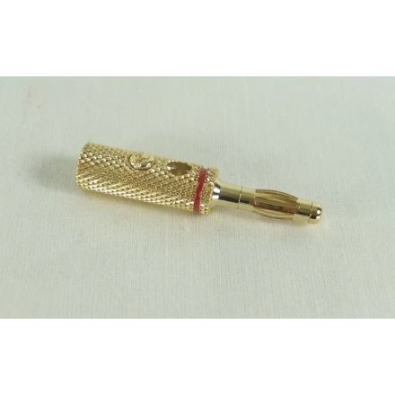UHF-1110 RBPS Gold plated stackable banana plug RED