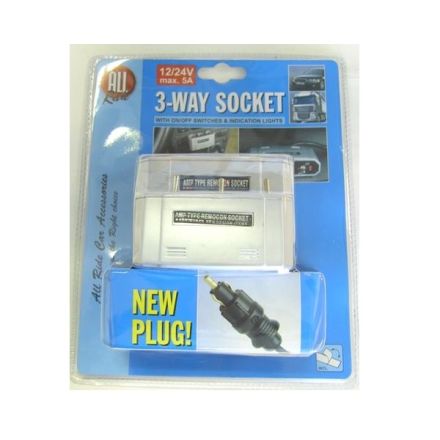 All Ride 3 Way 12/24V Cig Socket + Switches & Hella Type Plug