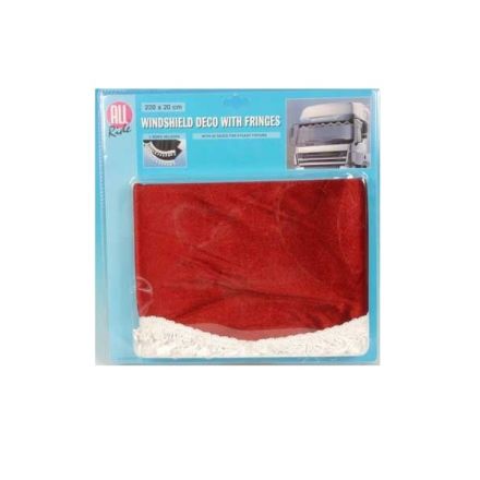 DISCONTINUED ALL RIDE WINDSHIELD DECO AND FRINGES 220X20CM RED/WHITE