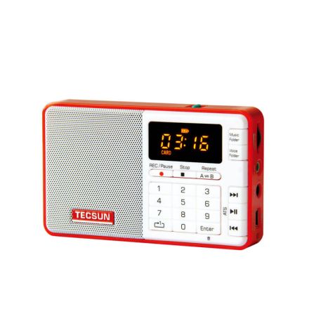 DISCONTINUED Tecsun Q3 - Portable FM Digital Receiver (Red)
