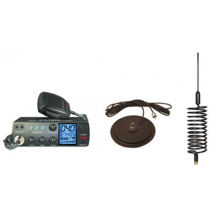 Deluxe CB Radio Kit - Intek M-899 CB Radio + Black Tornado Antenna + 7" Mag Mount