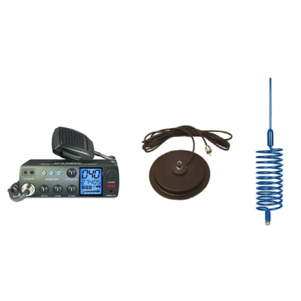 Deluxe CB Radio Kit - Intek M-899 CB Radio + Blue Tornado Antenna + 7" Mag Mount