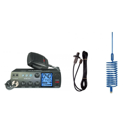 Deluxe CB Radio Kit - Intek M-899 CB Radio + Blue Tornado Antenna + Roof Mount