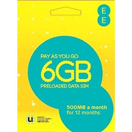 EE pre pay 6GB data sim (5ooMB a month)