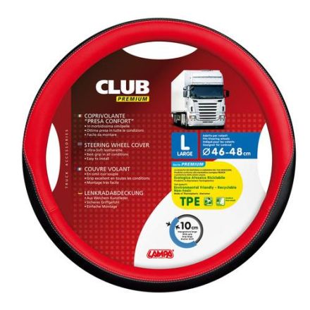 Lampa Club Premium Steering Wheel Cover 46-48cm (Red)