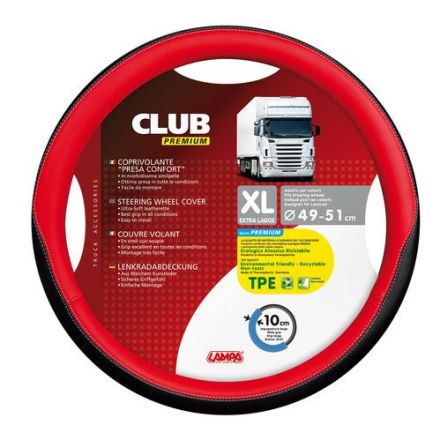 Lampa Club Premium Steering Wheel Cover 49-51cm (Red)