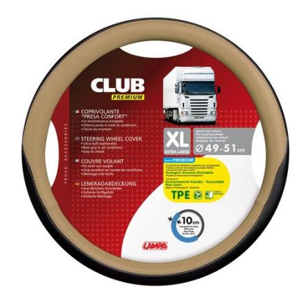 Lampa Club Premium Steering Wheel Cover 49-51cm (Beige)