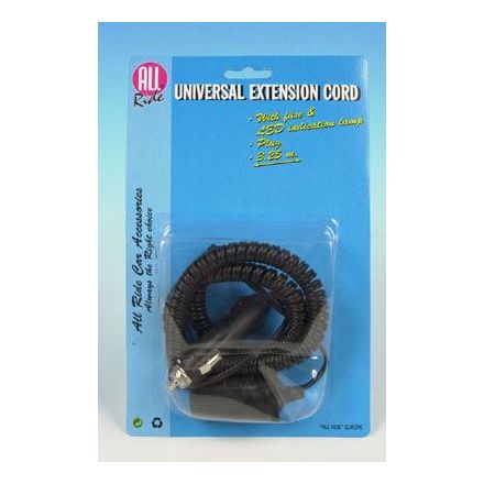 All Ride Extension Coiled Cord With Cig. Lighter Plug Socket
