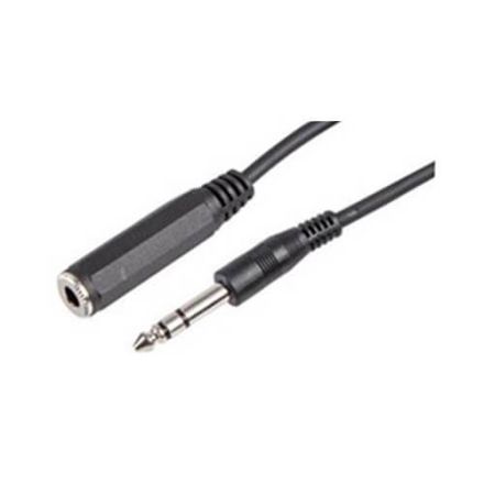 BHI HPA2 - Headphone Extension Lead (6.35mm Stereo Female to 6.35mm Stereo Male) 2M Black