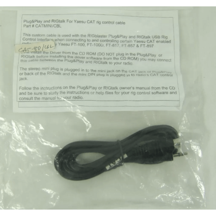 West Mountain CAT-8D/CBL CAT cable for Yaesu FT-100/817/857/897 radios 3.5mm to 8 pin mini din