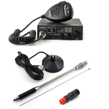 CB Radio Kit - Moonraker Minor II Plus 80ch 12v/24v CB Radio + Mini Mag Antenna + U-PLUG