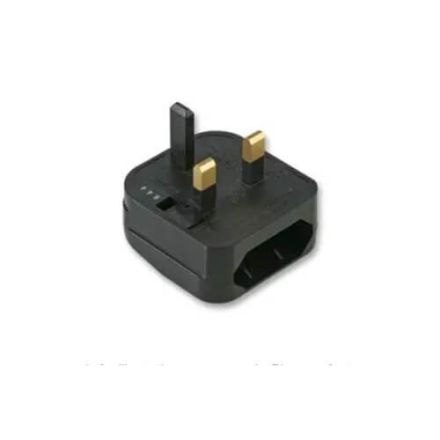 European 2 Pin to UK 3-Pin Converter Plug (3A, Black)