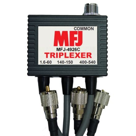 MFJ-4926C* - 1.6-60Mhz/VHF/UHF Triplexer -Pigtail PL