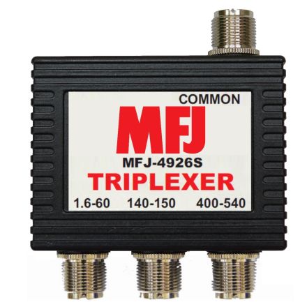 MFJ-4926S* - 1.6-60Mhz/VHF/UHF Triplexer- SO-239