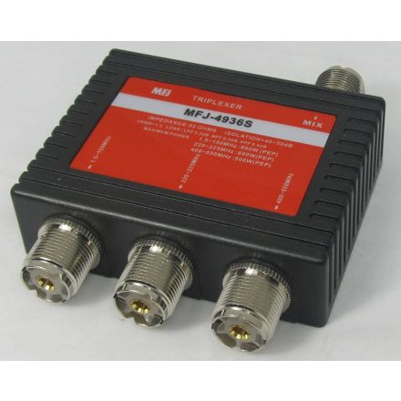 MFJ-4936S* - 1.6-VHF/220Mhz/UHF Triplexer-SO-239