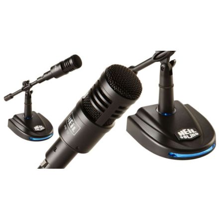Heil Sound PR-10-PKG - AR Dynamic Studio Microphone with LB-1 Lighted Base (BLACK) with PTT (3-pin XLR)