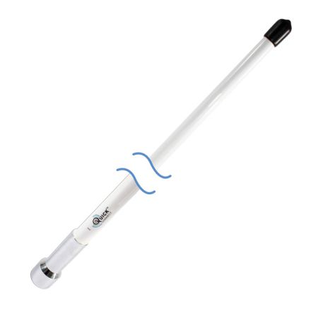 Shakespeare QC-4 -  Quick Connect 3Db 1.2M White Fibreglass Antenna, Chrome Ferrule.  For Use With QC Mount Series