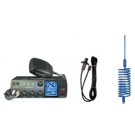 DELUXE CB RADIO KIT-INTEK M-899 CB RADIO+ MINI TORNADO ANTENNA + ROOF STUD MOUNT