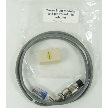 W2IHY W2-YLA Short adaptor cable fitted with 8 pin mic socket & large Yaesu modular socket