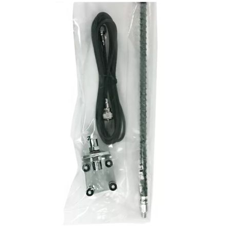HUSTLER F-62B 4' Super Stick (With 3-way Mirror Mount & Coax (Black)