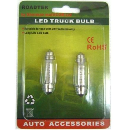 XG1033-8LED(RE)  12/24V 8LED BULB (RED) 42MM - 2PCS/PK