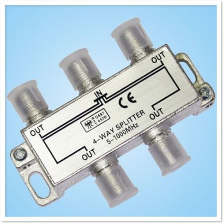 Shakespeare TV-4S -  4 Way Passive TV Splitter, 5Mhz - 1000Mhz  