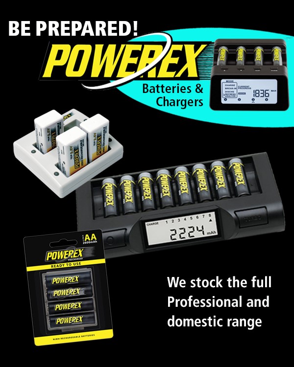 Maha Powerex Rechargeable Batteries and Smart Chargers Maha Powerex rechargeable batteries and smart chargers at Nevada Radio